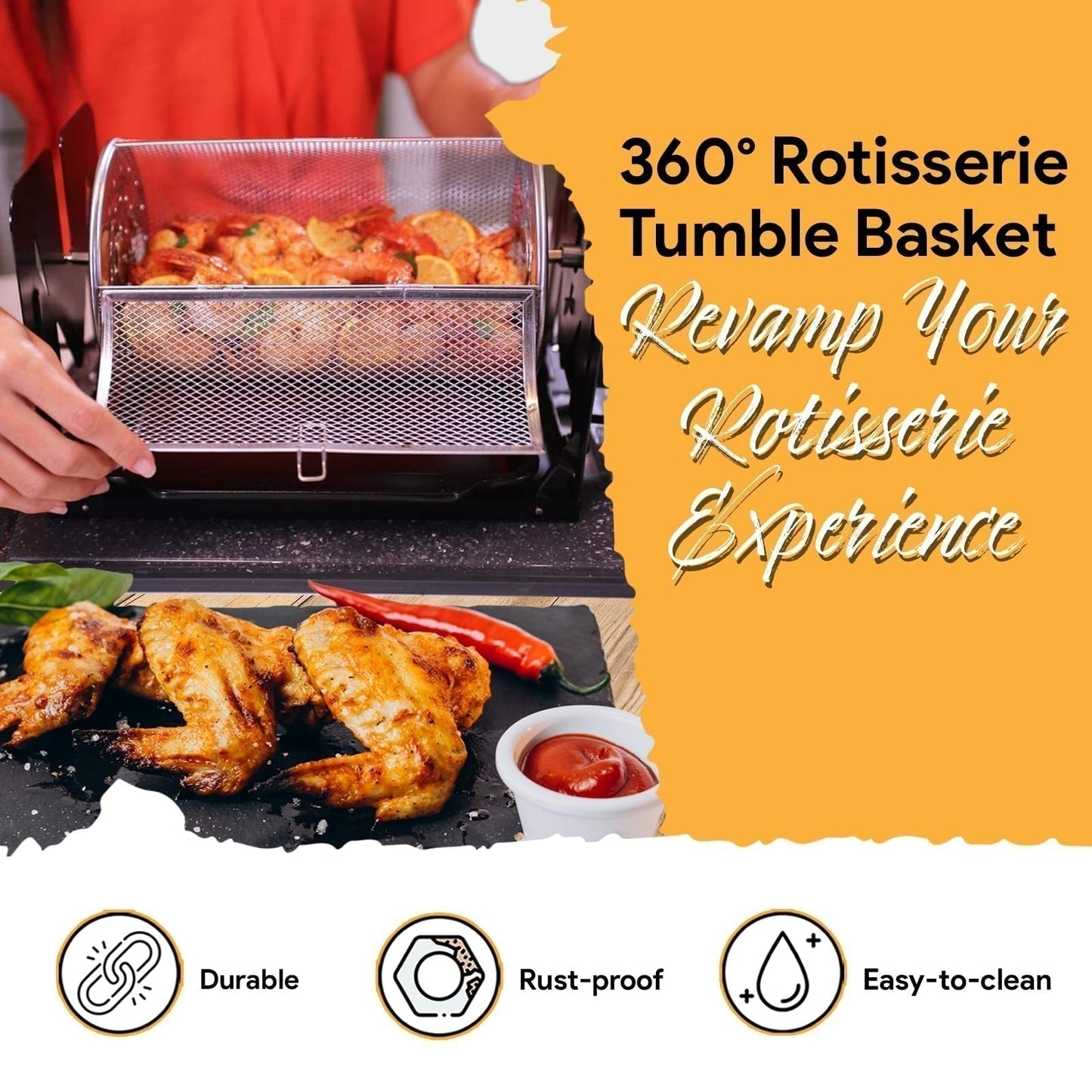 ✨ Warehouse Clearance🏆 10,000 Sold This Month🎁Ultimate Rotisserie Grilling Bundle | Versatile, Eco-Friendly Outdoor & Kitchen Cooking