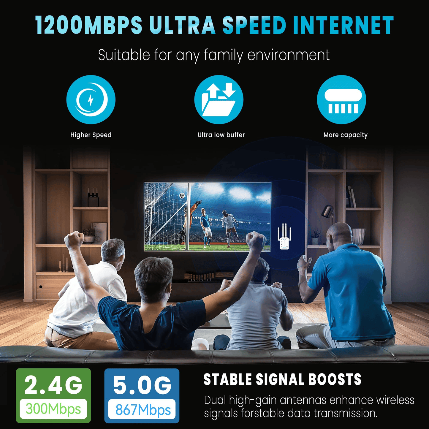 📶The Velocity Prime: 1200Mbps Ultra-Speed WiFi Repeater💡 No Monthly Fees. No Contracts. No Hassle.